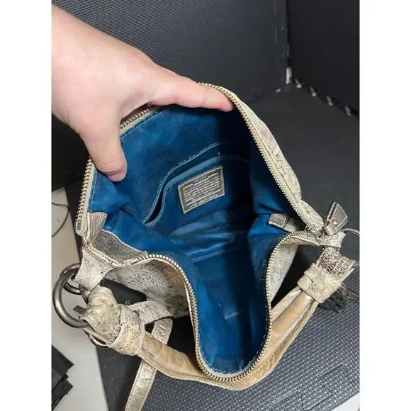 Coach Kristen Brown Tan Embossed Python Leather Purse‎ Hobo E1026 15361 - Picture 8 of 12